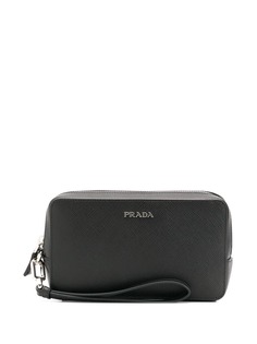 Prada клатч из сафьяновой кожи с ремешком на запястье