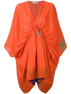 Gentry Portofino короткое платье-кафтан с вышивкой
