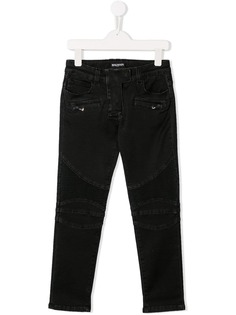 Balmain Kids джинсы с отделкой в рубчик
