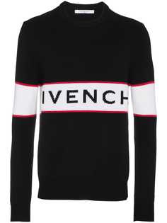 Givenchy свитер с логотипом вязки "интарсия"