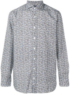 Lardini рубашка с косым воротником и цветочным принтом