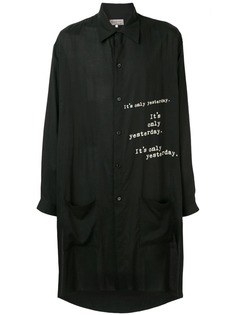 Yohji Yamamoto рубашка оверсайз с принтом