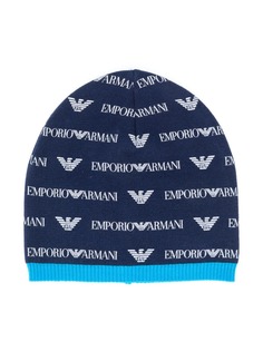 Emporio Armani Kids шапка с принтом логотипа