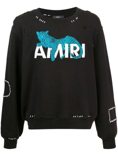 Amiri свитер с леопардовым логотипом