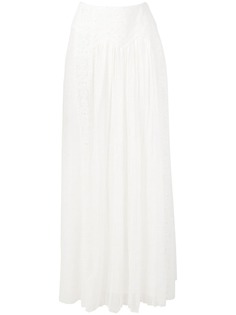 Alberta Ferretti длинная юбка с кружевными вставками