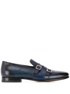 Santoni туфли монки с двойной пряжкой