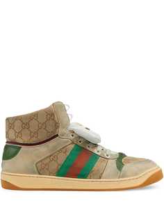 Gucci высокие кроссовки Screener с узором GG