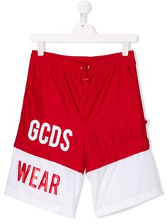 Gcds Kids двухцветные спортивные шорты с логотипом