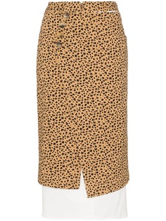 Rejina Pyo двухслойная юбка с леопардовым принтом и завышенной талией