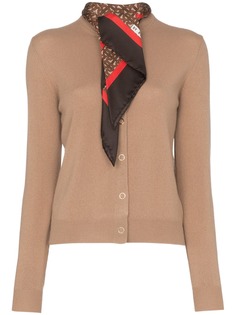 Burberry кашемировый кардиган с декоративным платком