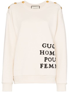 Gucci джемпер с вышивкой и пуговицами