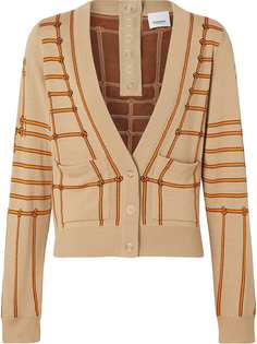 Burberry жаккардовый кардиган с V-образным вырезом