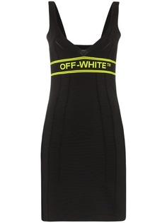 Off-White трикотажное платье мини с контрастным логотипом