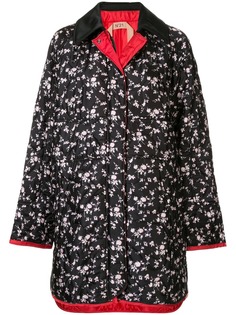 Nº21 приталенное пальто с цветочным узором