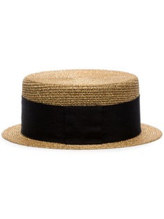 Saint Laurent соломенная шляпа с эффектом металлик