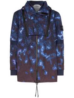 Stone Island дафлкот с капюшоном и принтом