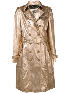 Burberry Pre-Owned двубортное пальто с эффектом металлик 1990-х годов