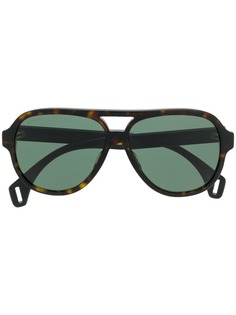 Gucci Eyewear солнцезащитные очки-авиаторы в черепаховой оправе