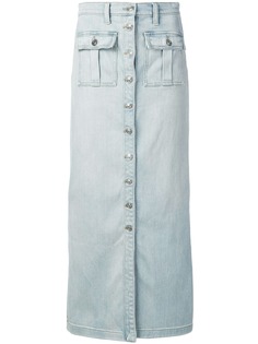 Current/Elliott джинсовая юбка макси на пуговицах