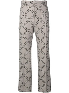 Valentino классические брюки в клетку с логотипом