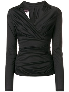 Talbot Runhof блузка с V-образным вырезом и драпировкой
