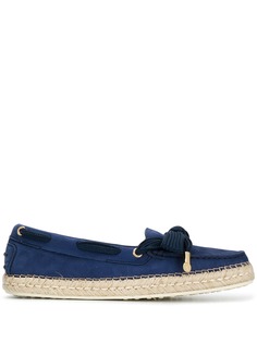 Tods лоферы на подошве из рафии