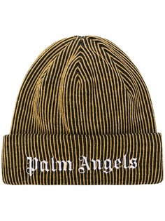 Palm Angels logo embroidered beanie