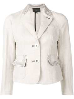 Emporio Armani блейзер с контрастной строчкой