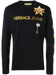 Versace Jeans футболка с принтом и длинными рукавами