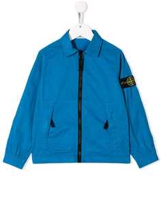 Stone Island Junior куртка на молнии с нашивкой-логотипом