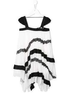 Givenchy Kids плиссированное платье асимметричного кроя