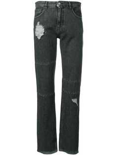 Mm6 Maison Margiela джинсы кроя слим с эффектом потертости