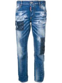 Dsquared2 джинсы бойфренды с выбеленным эффектом