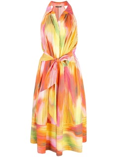 Josie Natori платье миди с абстрактным принтом