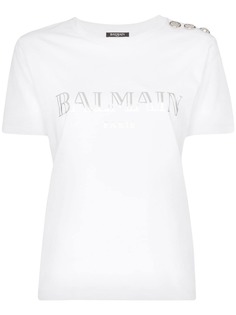 Balmain футболка с пуговицами и логотипом