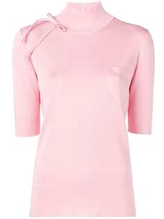 Prada топ с высоким воротником и бантом