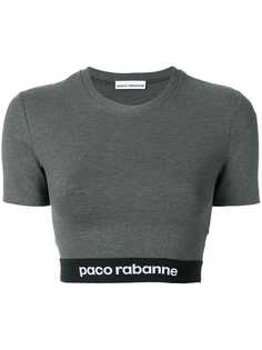 Paco Rabanne укороченная футболка с принтом логотипа