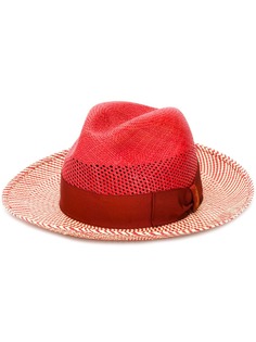 Borsalino соломенная шляпа в полоску