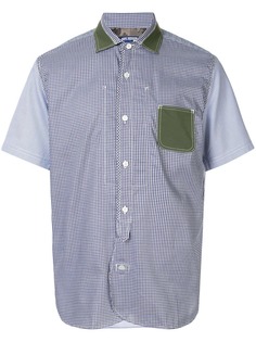 Junya Watanabe MAN рубашка в клетку с контрастным нагрудным карманом