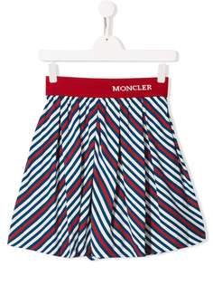 Moncler Kids плиссированная юбка в полоску