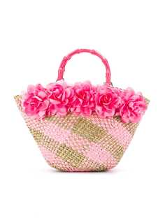 Monnalisa плетеная сумка-тоут с цветочным декором