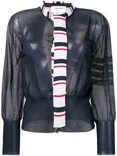 Thom Browne блузка с декоративным шарфом в полоску 4-Bar