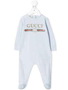 Gucci Kids комбинезон для новорожденного с логотипом
