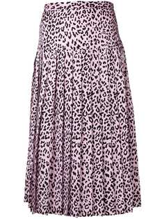 Alessandra Rich плиссированная юбка с леопардовым принтом