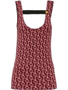 Prada жаккардовый топ без рукавов