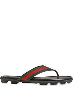 Gucci вьетнамки с отделкой Web