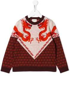 Gucci Kids вязаная толстовка с принтом