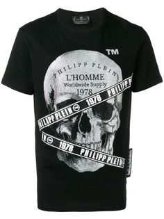Philipp Plein футболка с декорированным принтом черепа