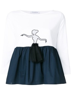 Vivetta топ с баской и изображением балерины
