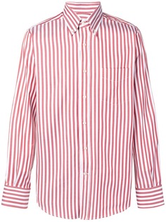 Canali полосатая рубашка с воротником на пуговицах
